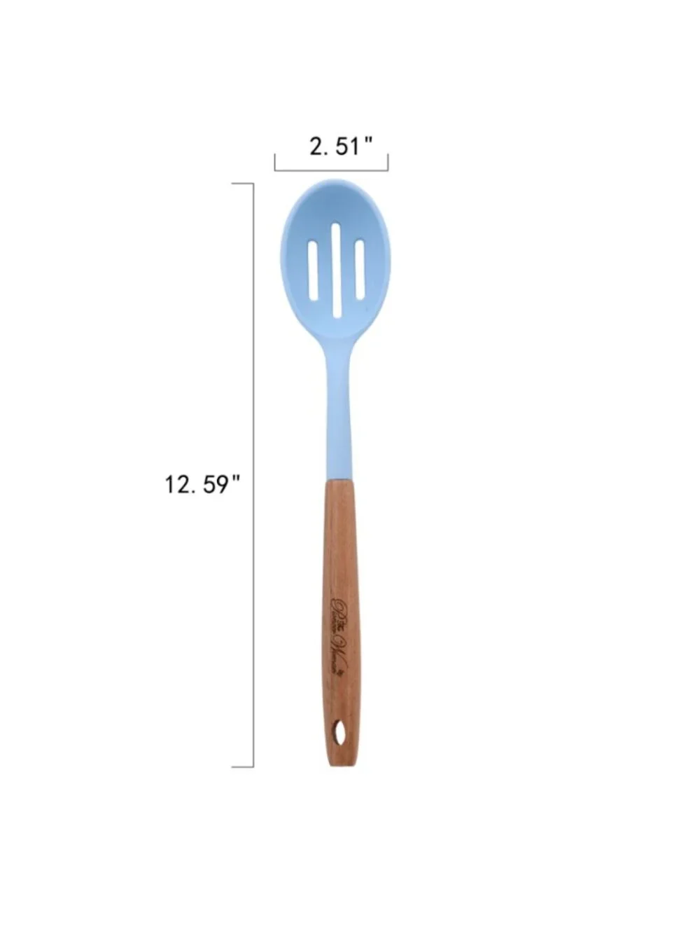 The Woman Pioneer Blue 10-Piece Silicone-Tipped Wood Handles Cooking Utensil